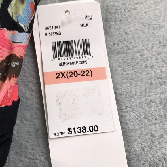 Becca French Valley High Leg One -Piece Bathing Suit Size 2X New - Picture 4 of 9